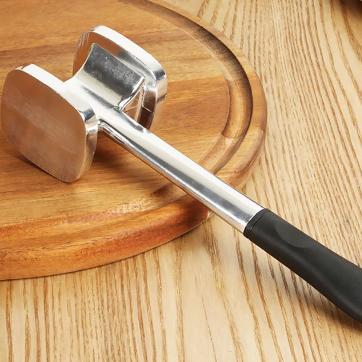 Homoyoyo Aluminum Double-sided Meat Tenderizer Hammer, Dual-function Beef Pounder Mallet for Home Kitchen Steak Preparation