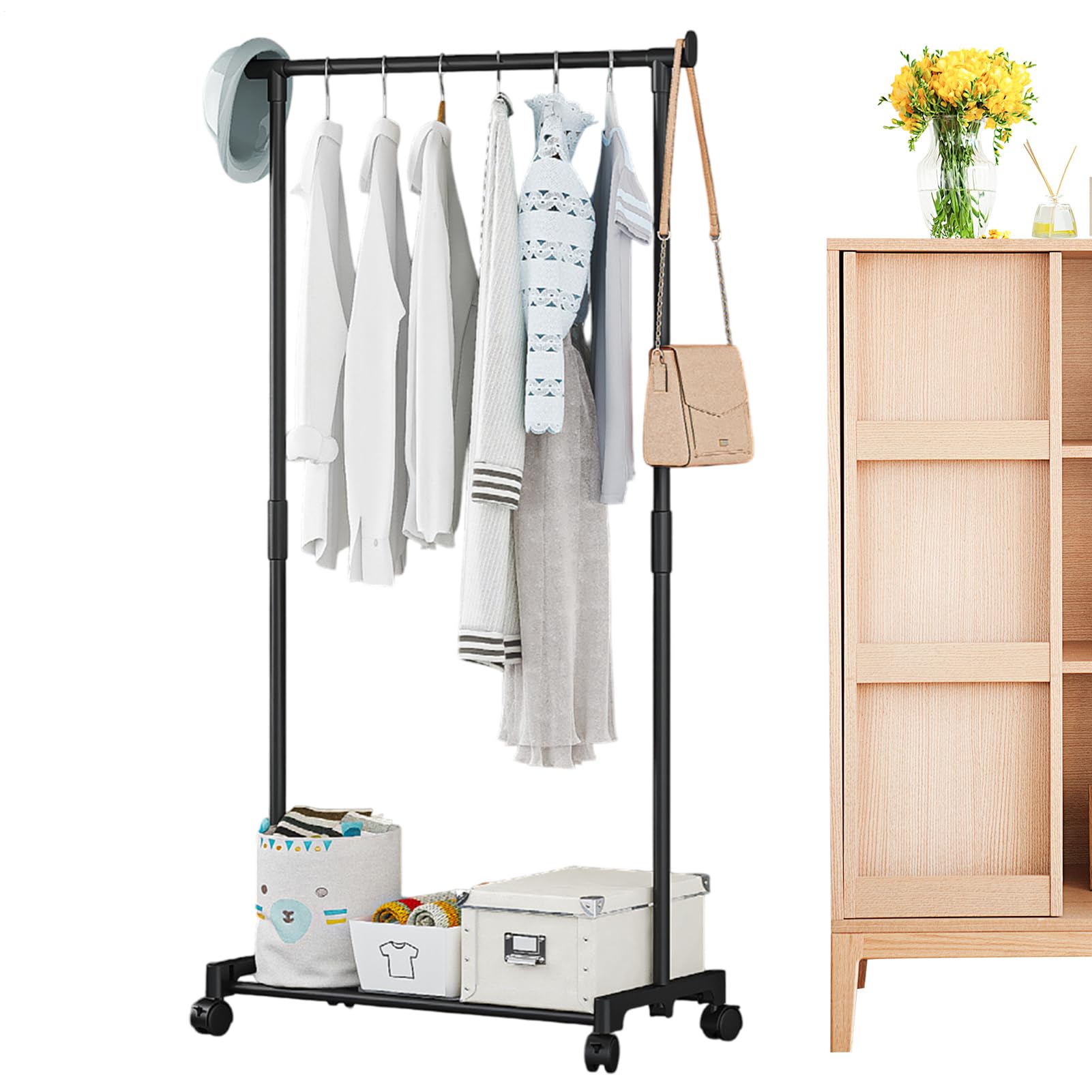 Porte-vêtements double anti-froissage pour buanderie et tri de linge