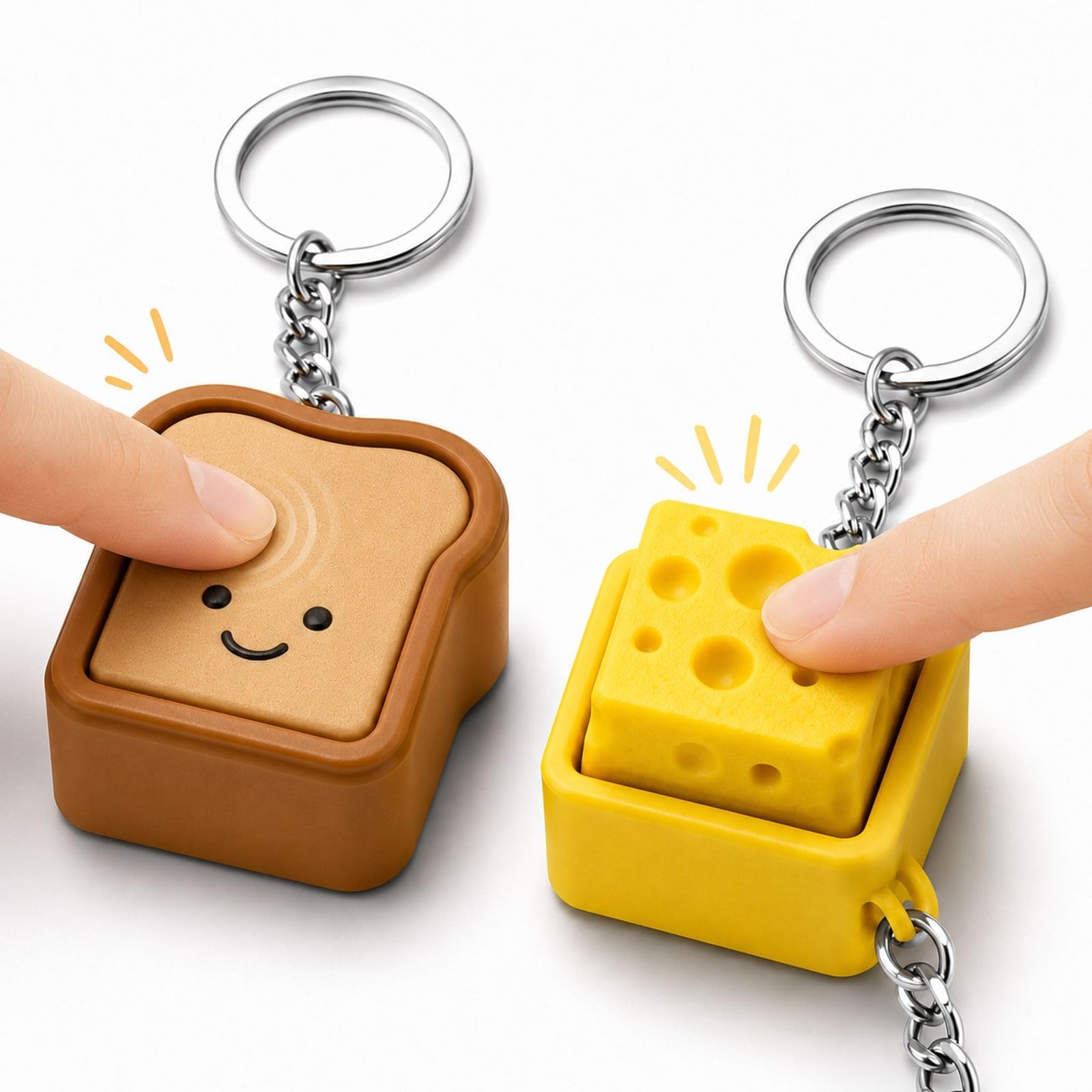 XLTXWD 2PCS Keyboard Clicker Keyring Brown Yellow for Use