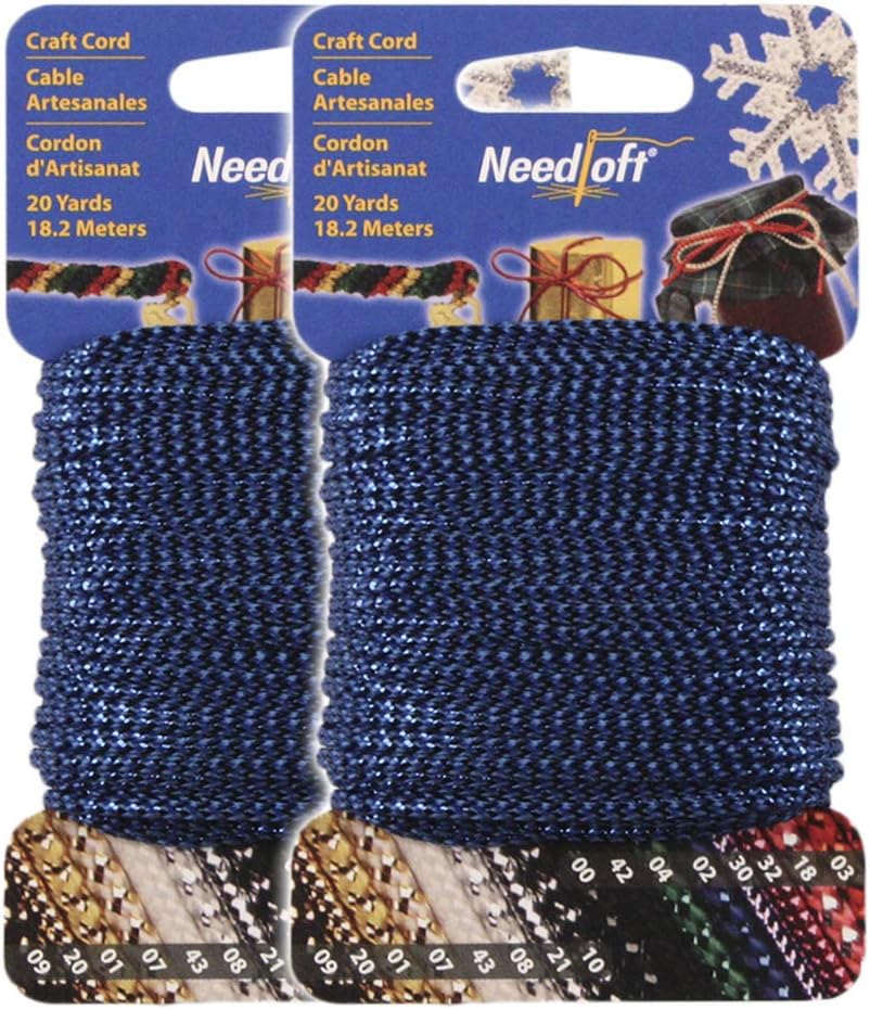 #02 Metallic Blue - Needloft® Craft Cord 2 Pack 40 Yards (2x20yds)