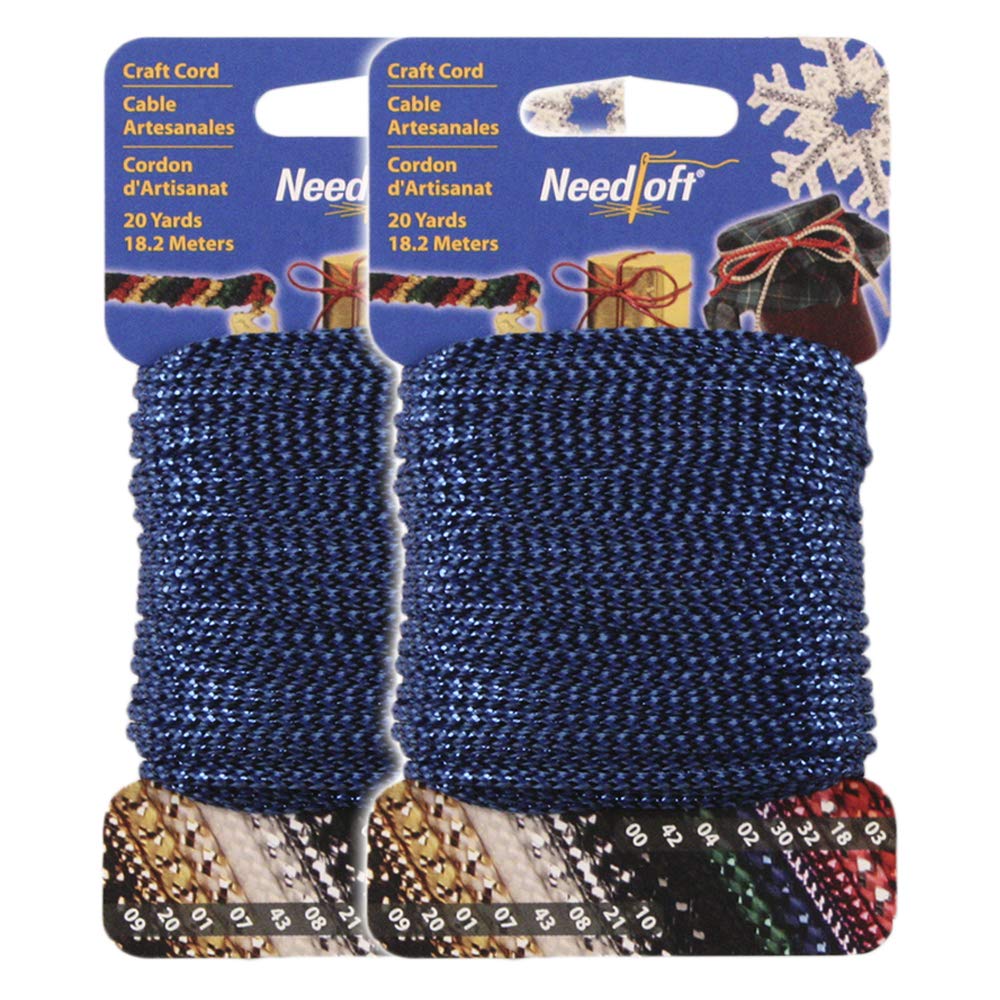 #02 Metallic Blue - Needloft® Craft Cord 2 Pack 40 Yards (2x20yds)