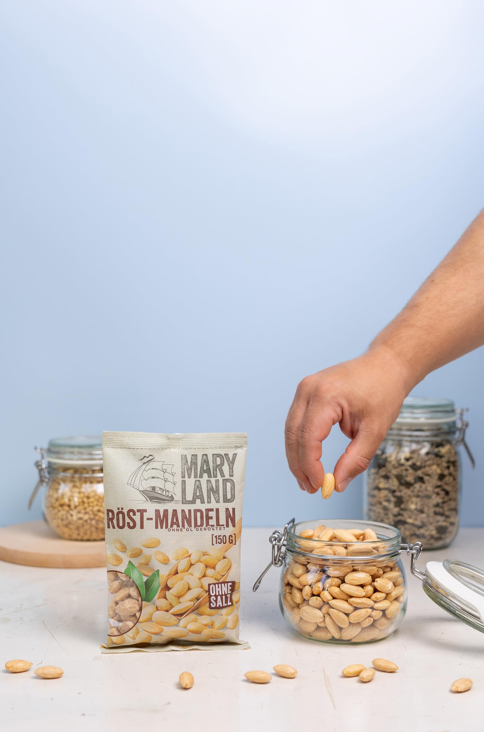 Maryland Röst-Mandeln 150g Beutel 10er Pack - Mandeln schonend ohne Öl geröstet - aus eigener Röstung in Deutschland (10 x 150g)