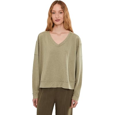 Mod-o-doc Long Sleeve V-Neck Sweatshirt heather hazel