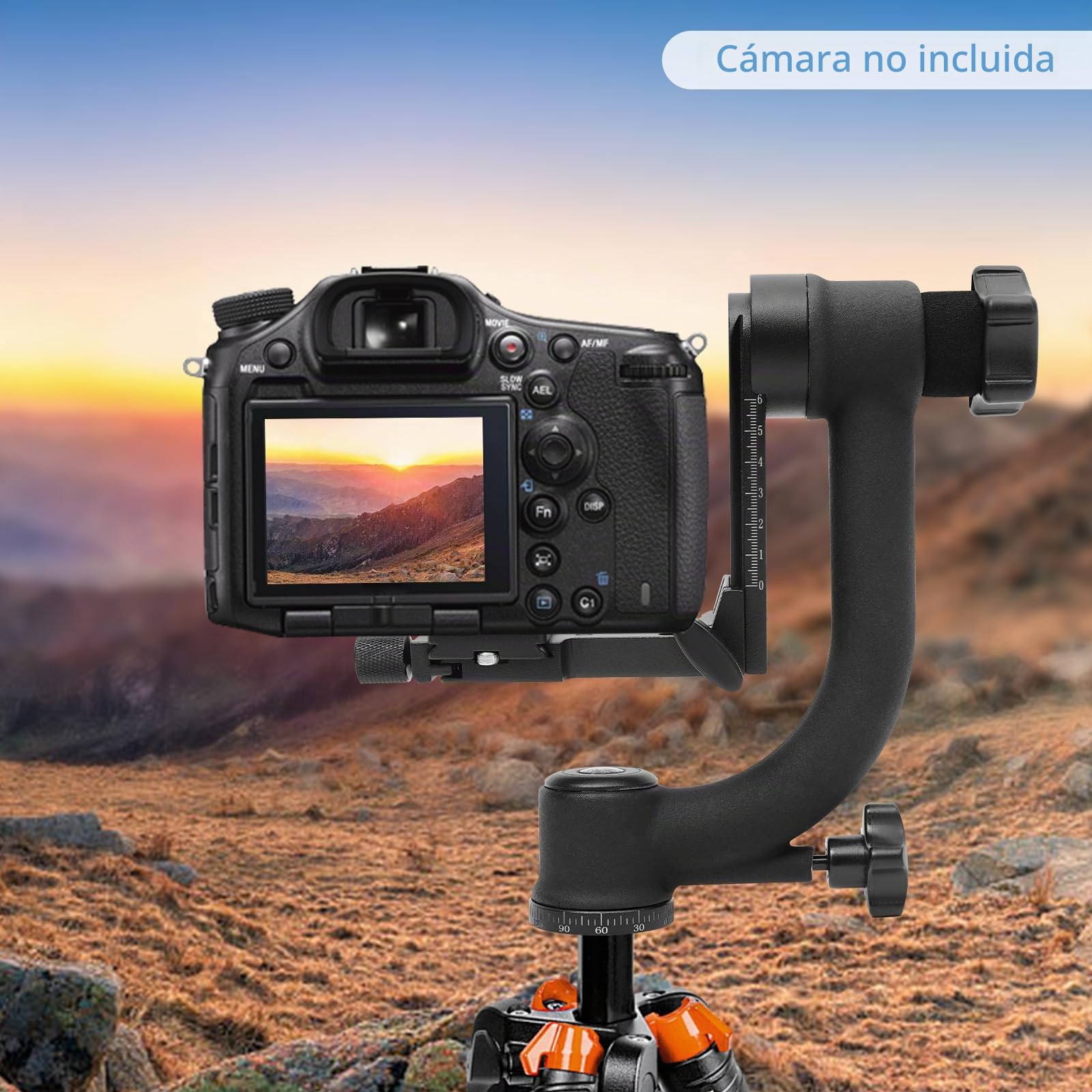 Gimbal Professional - Cabezal de trípode de cardán panorámico de 360°, cabeza de cardán de aluminio, para cámara digital, DSLR, deportes al aire libre, fotografía de animales, carga 20 kg