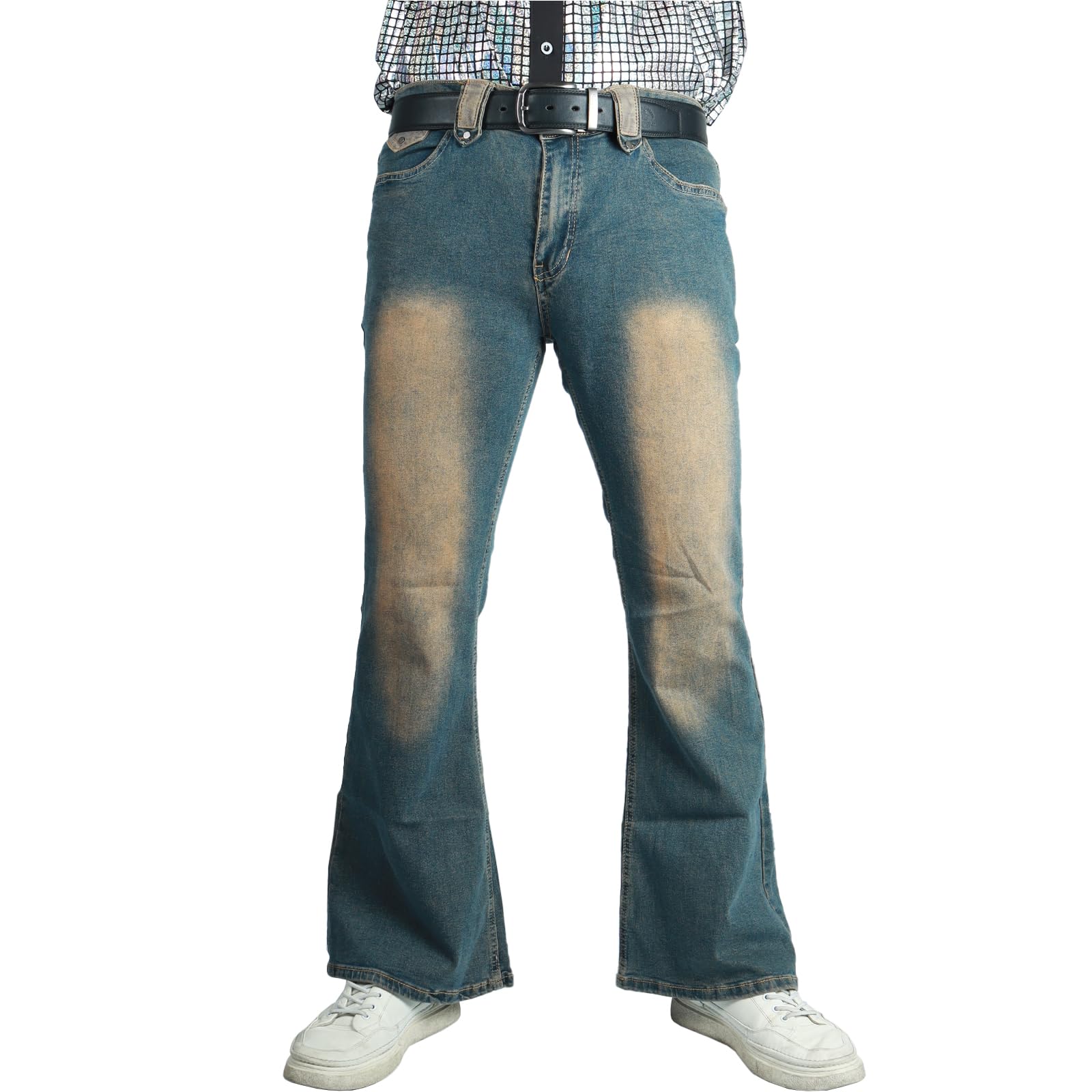 Mens Bell Bottom Pants 70s Disco Outfit Vintage Pants High Waisted Flare Jeans