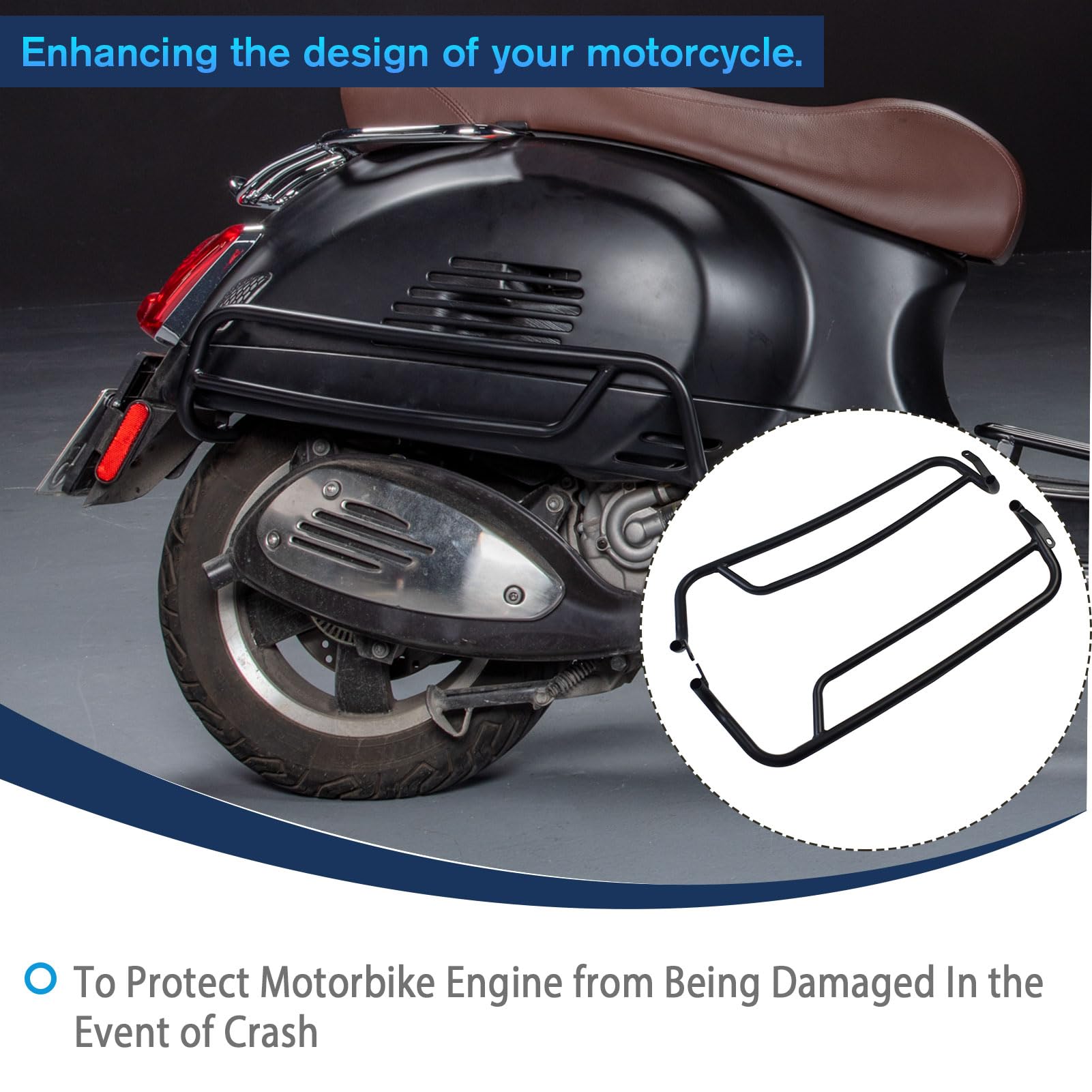 Protection de Moteur de Moto - Cadre de Barre de Protection Contre Les Chutes - Compatible with GTS 125 GTS 300 GTV 300 Accessoires 2007-2023 GTS 125 GTS 300 GTV 300 (Argent)