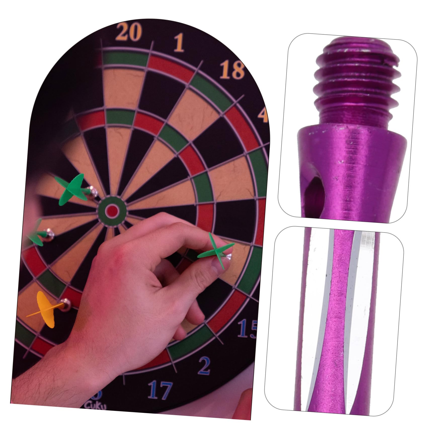 VICASKY Purple Shafts 6pcs Aluminum Alloy Threaded Metal Shafts Integrated Accessories Great for Competitions