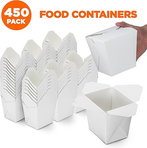 Miniatura 10 de Fit Meal Prep Paquete de 50 recipientes de comida chinos de papel rectangular de 26 onzas, 4 x 3 pulgadas, color blanco liso, medio cuarto de galón,