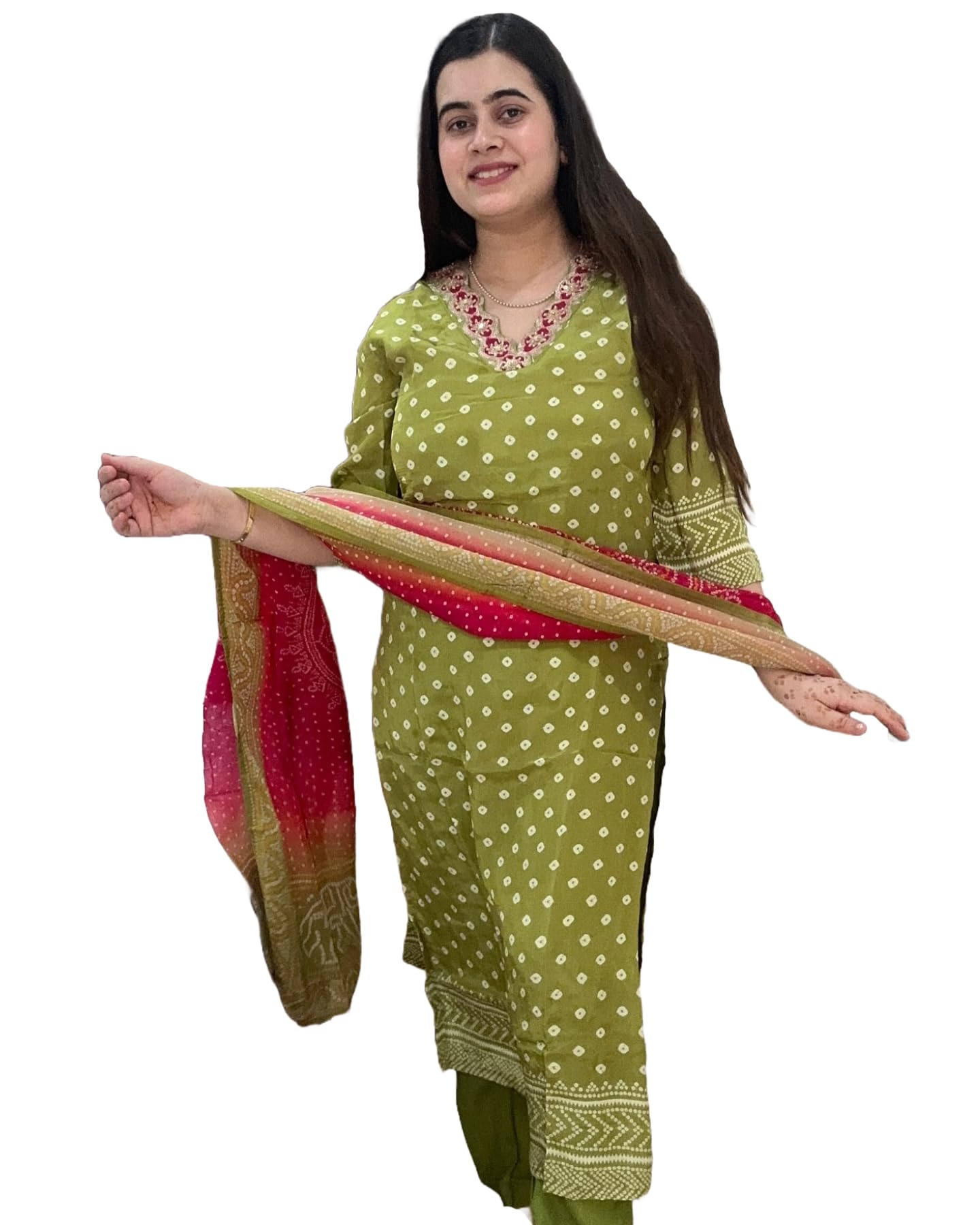 gosriki Women's Rayon Viscose Printed Straight Kurta with Pant & Dupatta-picture-27
