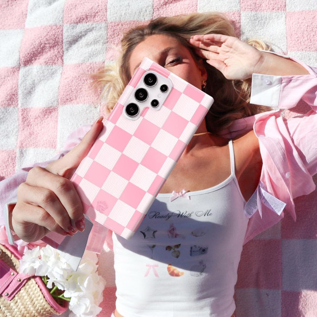 VELVET CAVIAR Case for Samsung Galaxy S26 Ultra | Magnetic | 10ft Drop Tested | Cute Protective Phone Cases for Women | Pink Vibe Checkered