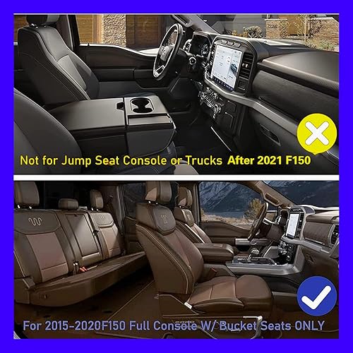 Miniatura 3 de XXCIWP Bandeja de consola F150 2018, bandeja organizadora de consola central para Ford F-150 Raptor 2015-2020, reposabrazos medio, caja de