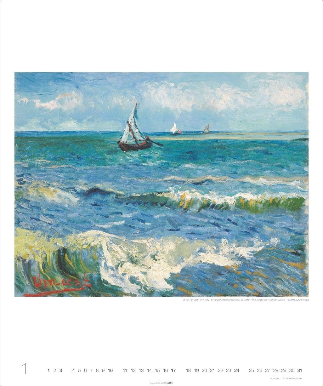 Vincent van Gogh Edition Kalender 2027: Kunstvoller Wandkalender mit den ausdrucksstarken Gemälden des berühmten Künstlers. Großer Kunst-Kalender 2027. 46 x 55 cm. Hochformat