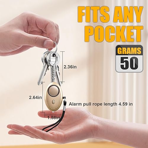 Miniatura 5 de Alarma personal de sonido seguro, alarma de dispositivo electrónico de 140 dB con luz LED, alarma personal de emergencia para mujeres, hombres,