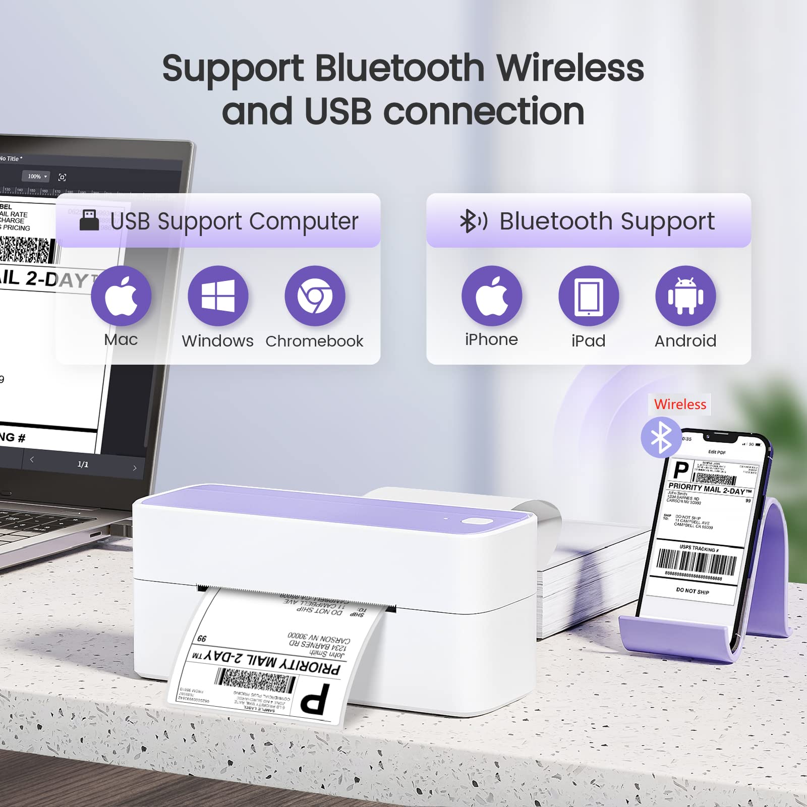 Snapklik Omezizy Bluetooth Thermal Label Printer 241bt Wireless