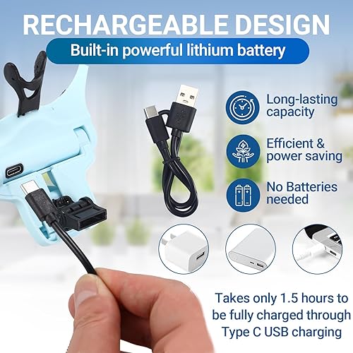 Miniatura 4 de YOCTOSUN Lupa con 4 luces LED, lupa de montaje en cabeza con estuche de almacenamiento, 5 lentes, diadema, visor de aumento iluminado manos libres