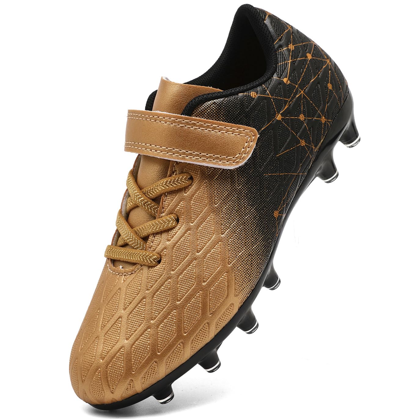 DimaiGlobal Kinder Fußballschuhe mit Stollen Jungen Mädchen Naturrasen Fussballschuhe Klettverschluss Kunstrasen Stollenschuhe FG AG Trainingsschuhe
