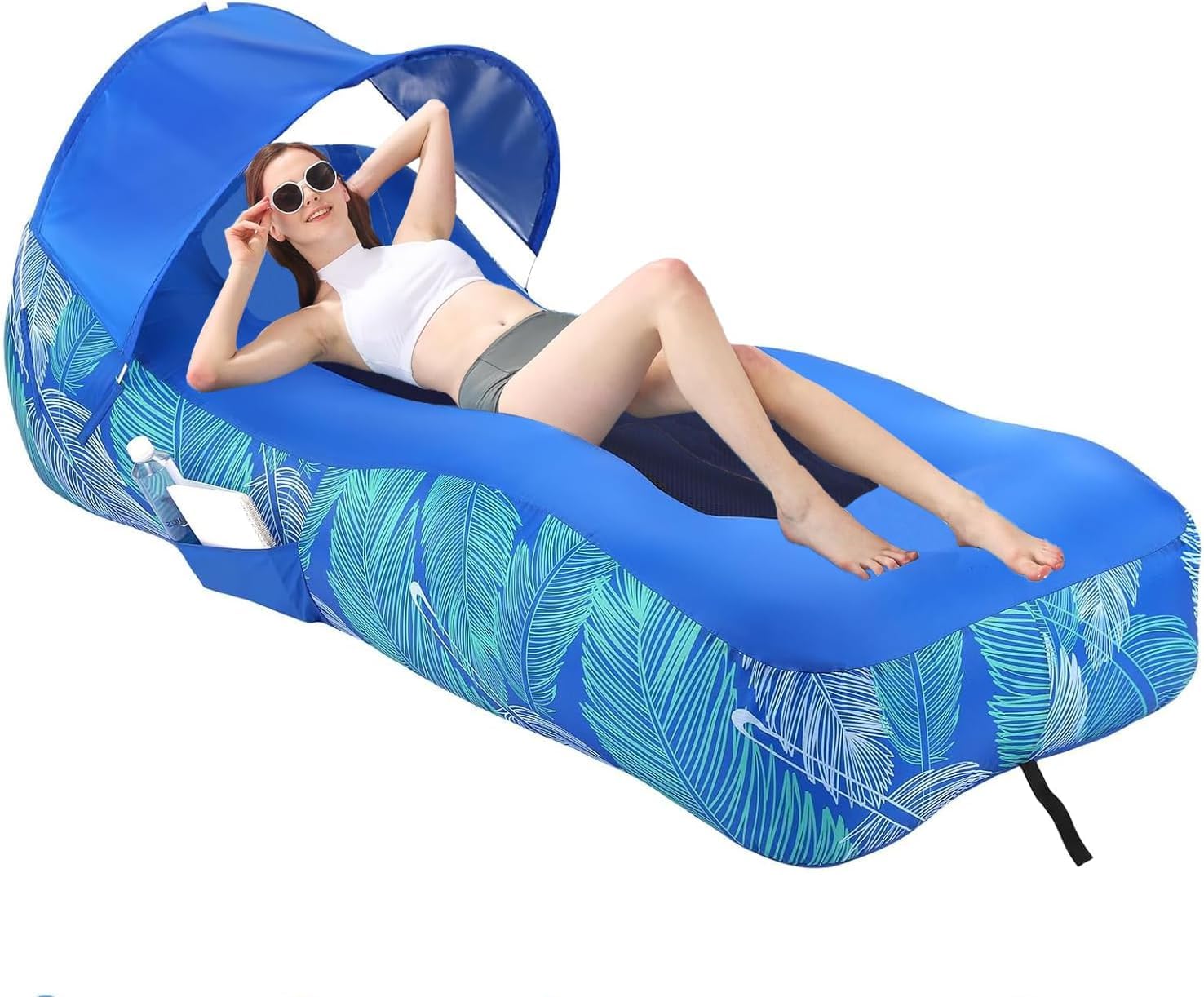 Clefairy Inflatable Lounger Air Sofa for Adults, Portable Air Lounger with Mesh Back, Waterproof Inflatable Beach Lounger for Pool Camping Travel-image-6