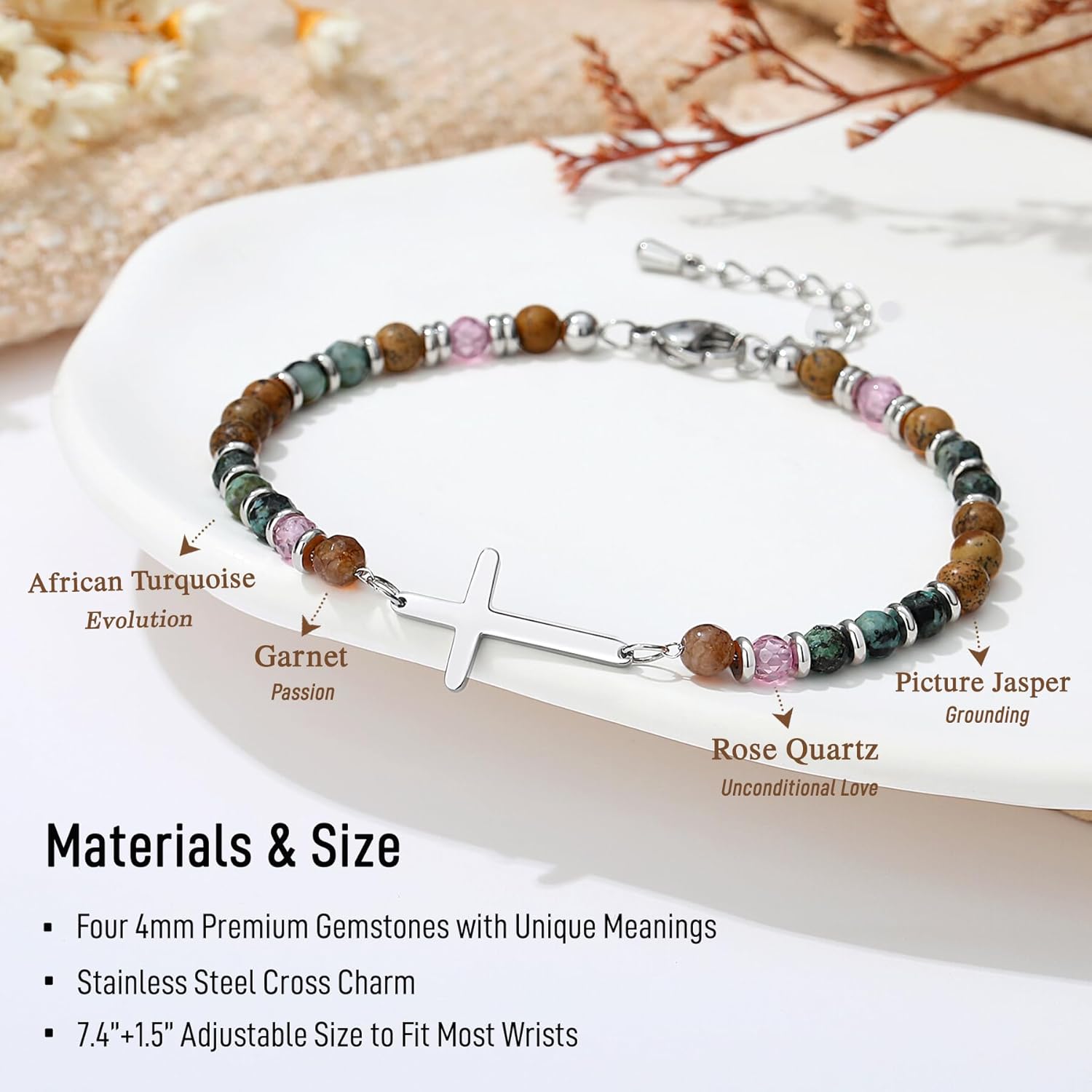 TONY & SANDY Valentines Day Gifts for Her, Christian Gifts for Women Cross Bracelet, Confirmation Baptism Easter Gift, Unique Gifts for Women Birthday Christmas - Image 3