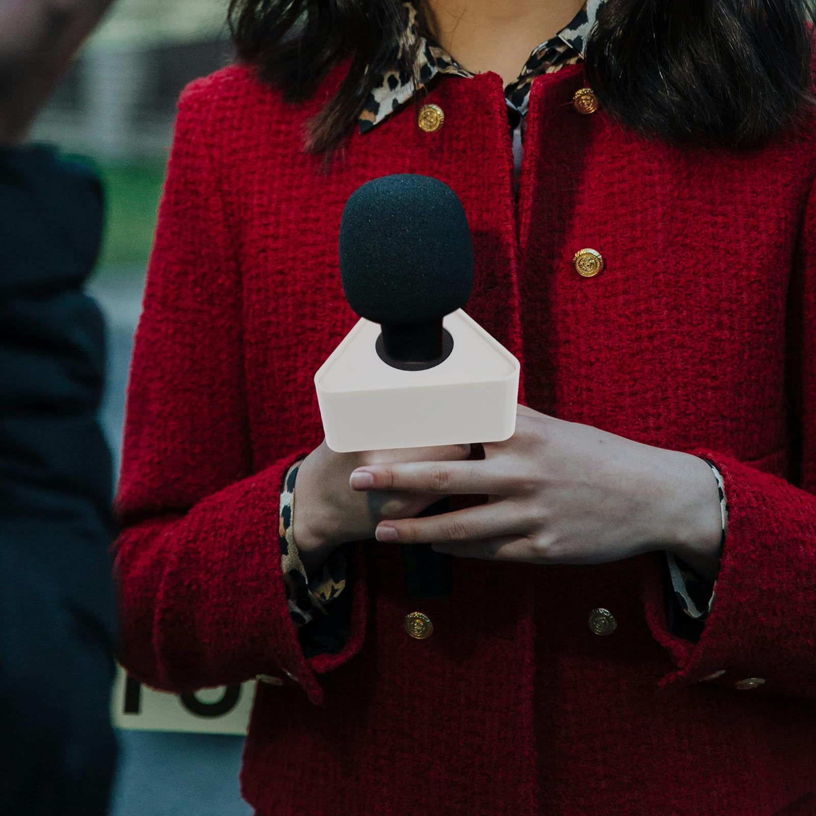 Amazon.co.jp: EXCEART インタビュー マイクロゴ ABS 射出成形 三角形