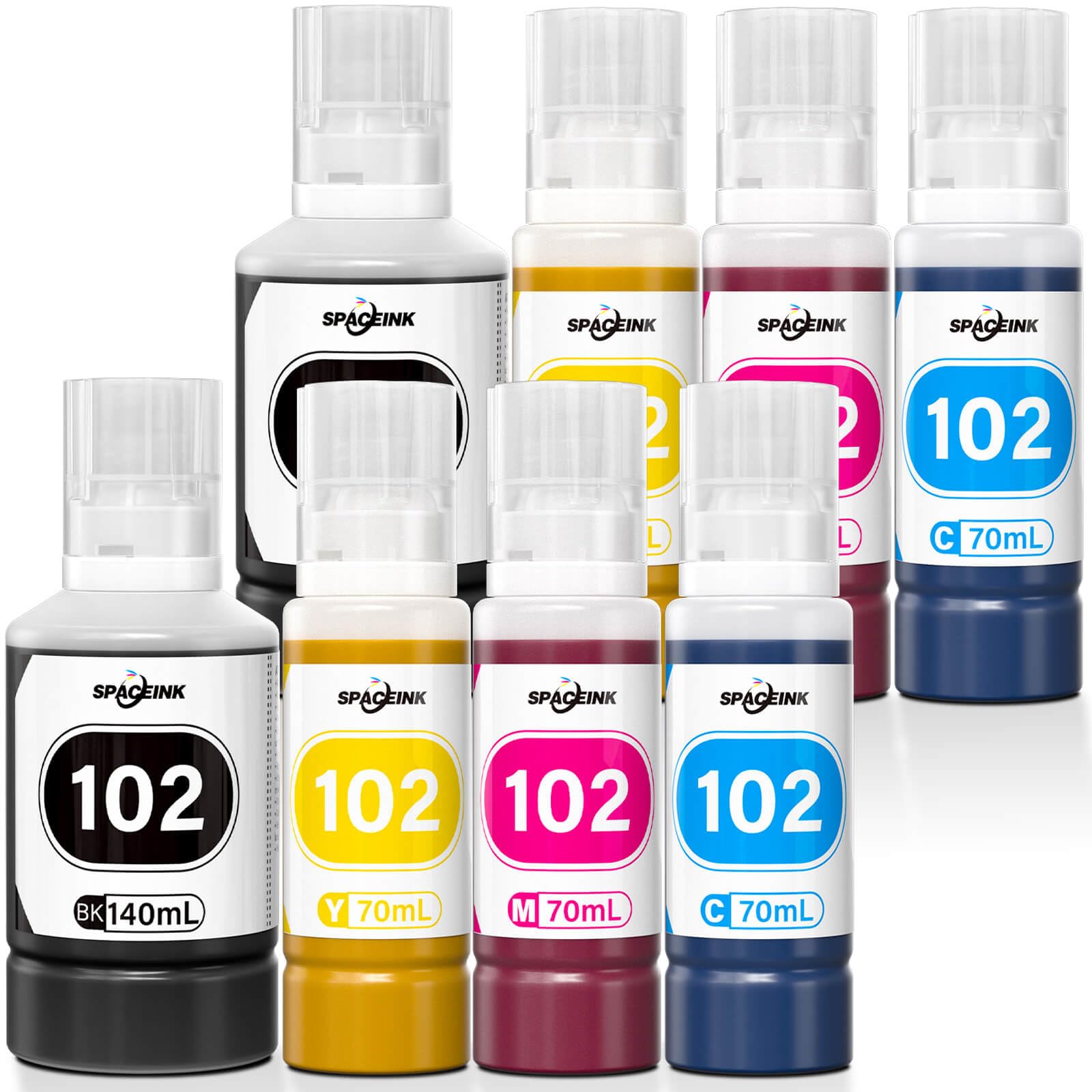 Tinte 102 Multipack 2 Sätze Kompatibel für Epson ET-2850 ET-4750 ET-4850 ET-2750 ET-2856 ET-3850 ET-4856 ET-15000 ET-3750 ET-2700 ET-3700 ET-2751 ET-2756 Drucker (2 Schwarz, 2 Cyan, 2 Magenta, 2 Gelb)