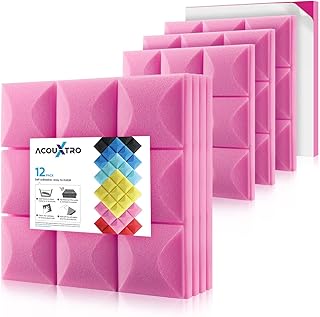 12 Pack FAST Expanding SELF-ADHESIVE Sound Proof Foam Panels, 2"x12"x12" Acoustic Panels,Soundproof Wall Panels Sound Proo...