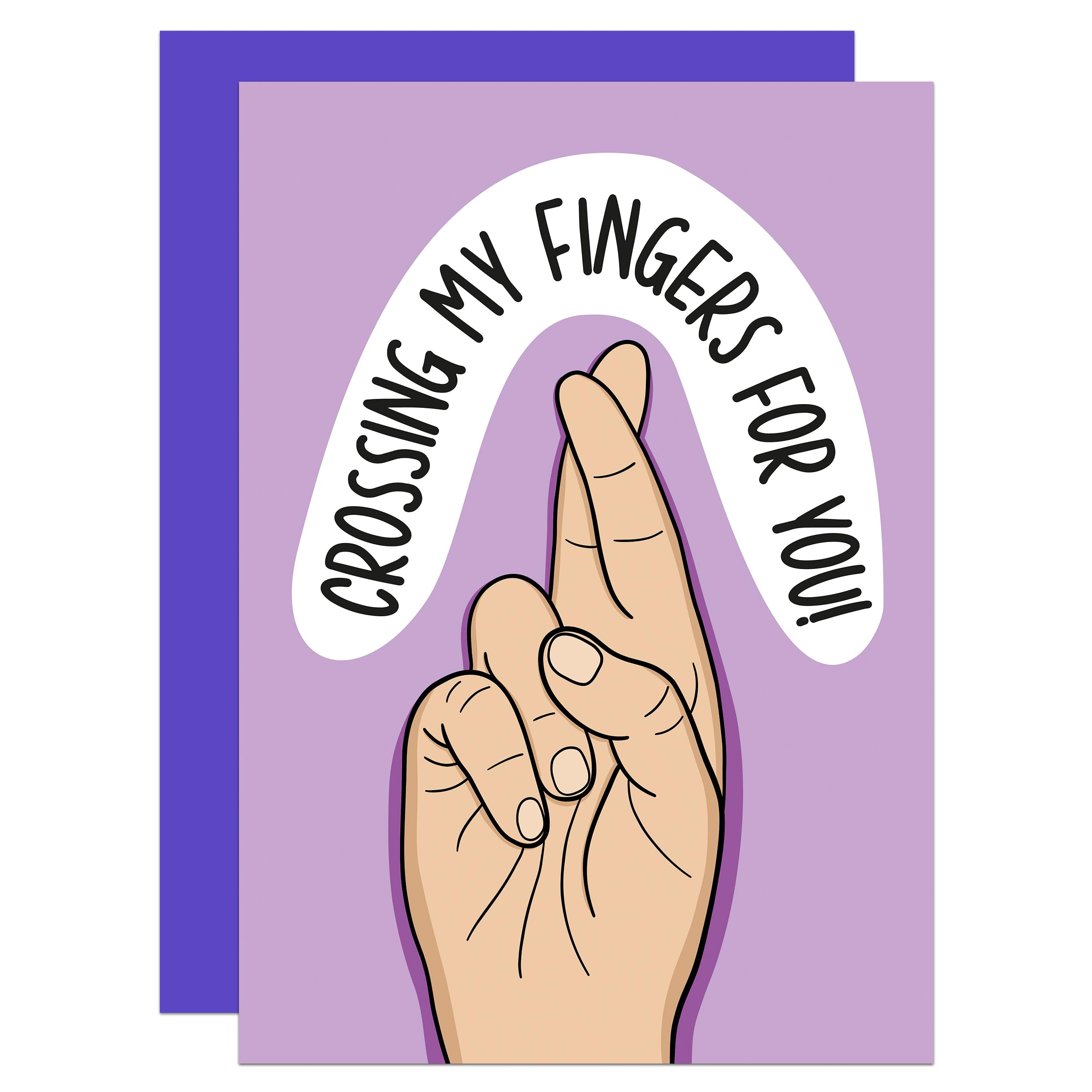Fingers Crossed Card, Funny Good Luck Card, Best of Luck Card, New Job Card, Audition Card, You Got This, Encouragement Card (Pale)