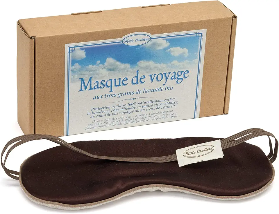 Sommeil premium 2026 : 50 produits pour dormir comme jamais MILLE OREILLERS - Masque de voyage à la lavande - 10 x 20 cm