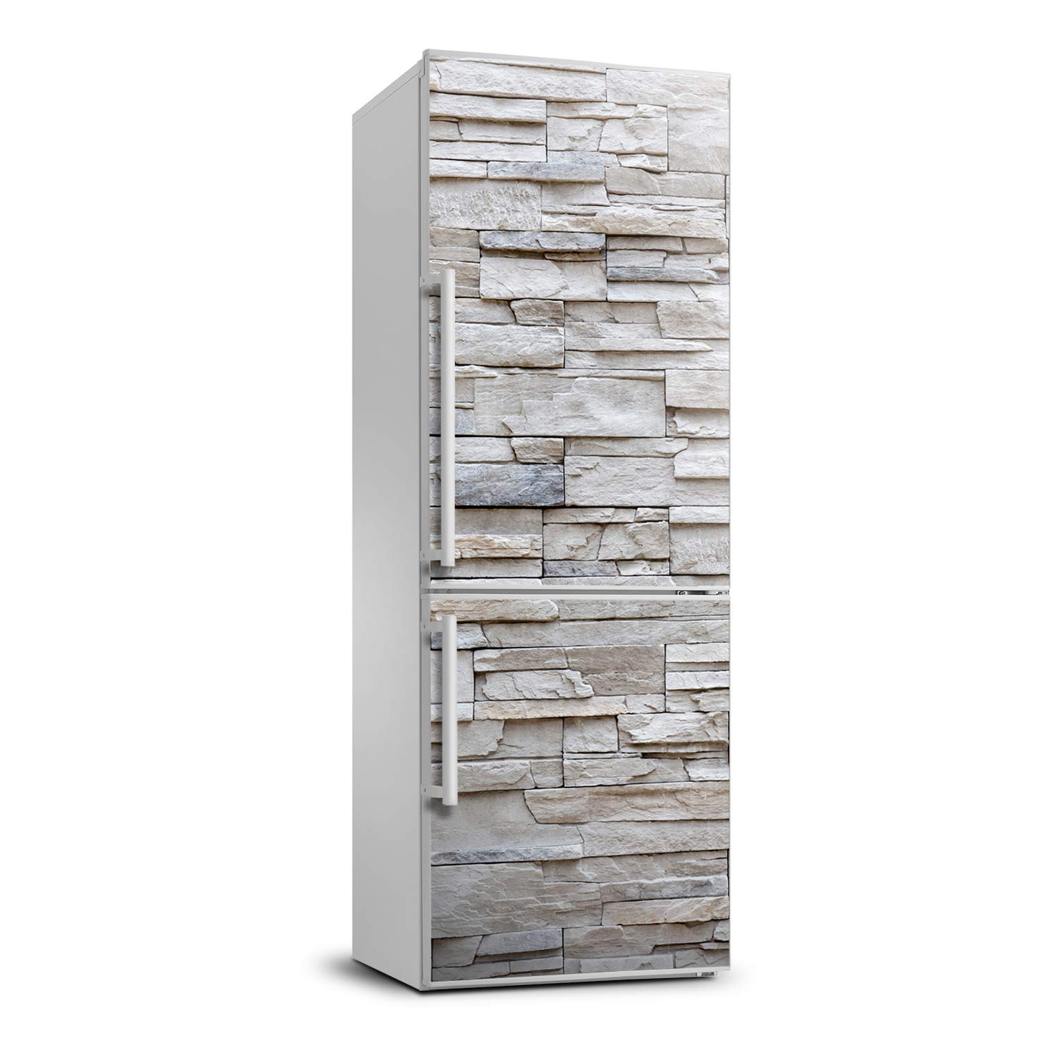 Cubierta de refrigerador autoadhesiva para ocultar imperfecciones con diseño pared de piedra