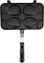 Forma de bolo em forma de peixe Taiyaki, forma de bolo de waffle em forma de peixe Taiyaki, forma de bolo, forma de peixe, forma dupla, molde para cozinhar em casa, antiaderente, alça anti-escaldante
