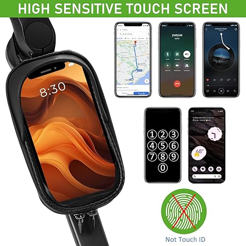 Miniatura 2 de Bolsa impermeable para teléfono de bicicleta, bolsa para manillar de bicicleta con pantalla táctil de TPU y visera solar, bolsa para marco de