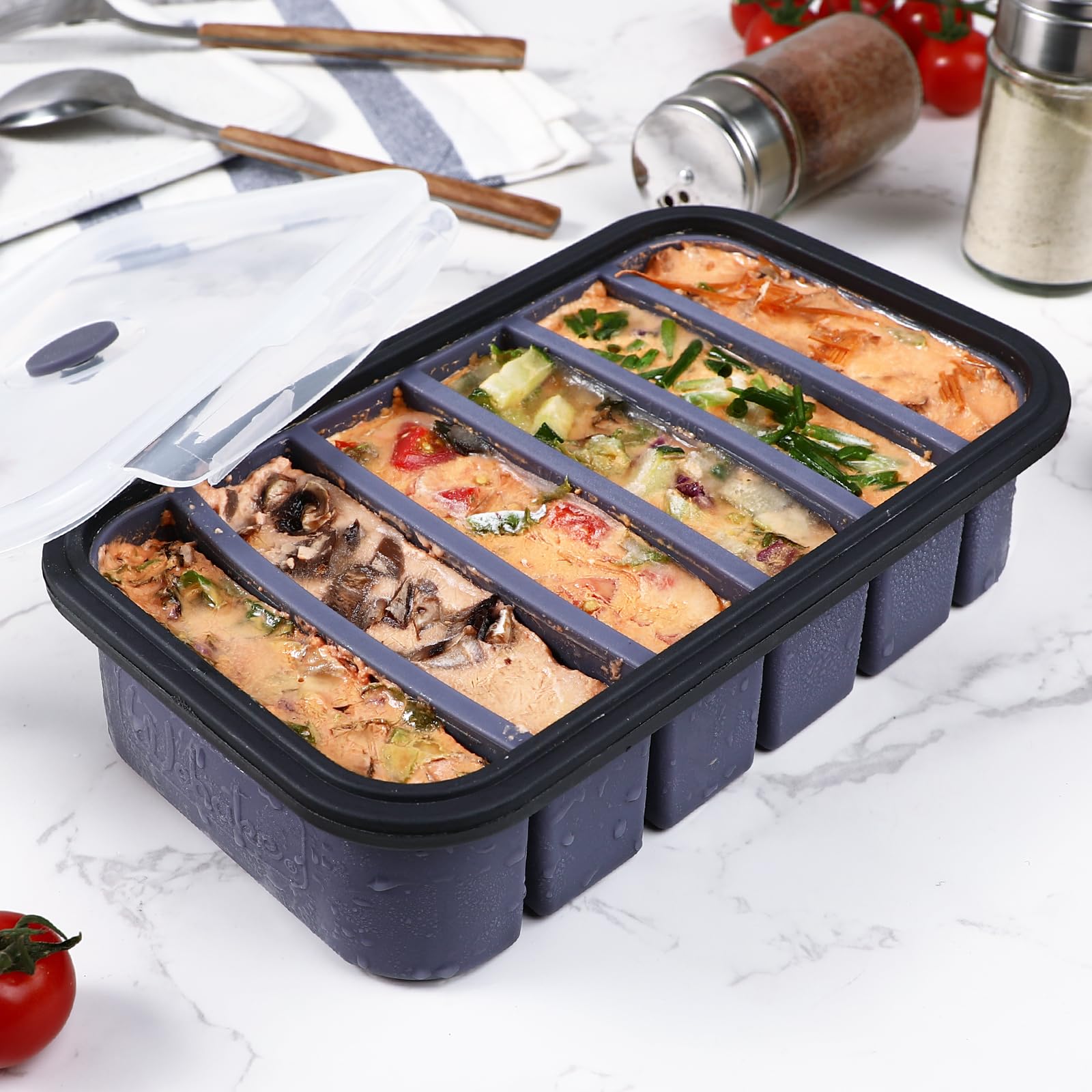 Bac Congélation Bacs Congélation 1 Tasse - Lot De 2 Avec Couvercles - Silicone Alimentaire Congélation Liquides