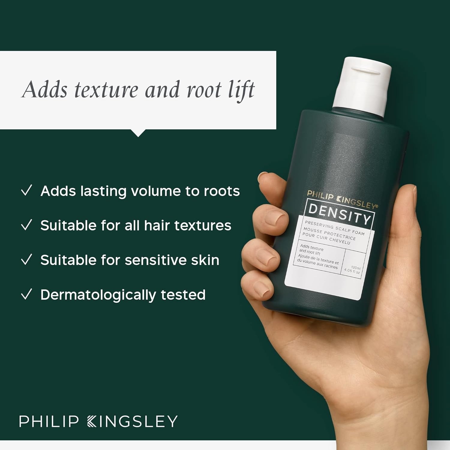 Philip Kingsley | Density Preserving Scalp Foam | Treatment Volumising for Thinning Hair and Hair Loss | Fine, Flat, Thin Hair Volumizer Lifting Foam | Helps Add Texture and Lift Roots | 4.05oz - Image 2