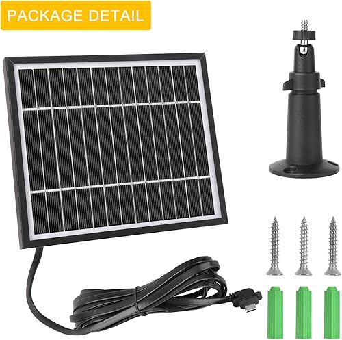 Miniatura 7 de iTODOS Panel solar compatible con cámara Blink Outdoor 4 (4. generación), cable de alimentación para exteriores de 11.8 pies y montaje ajustable,