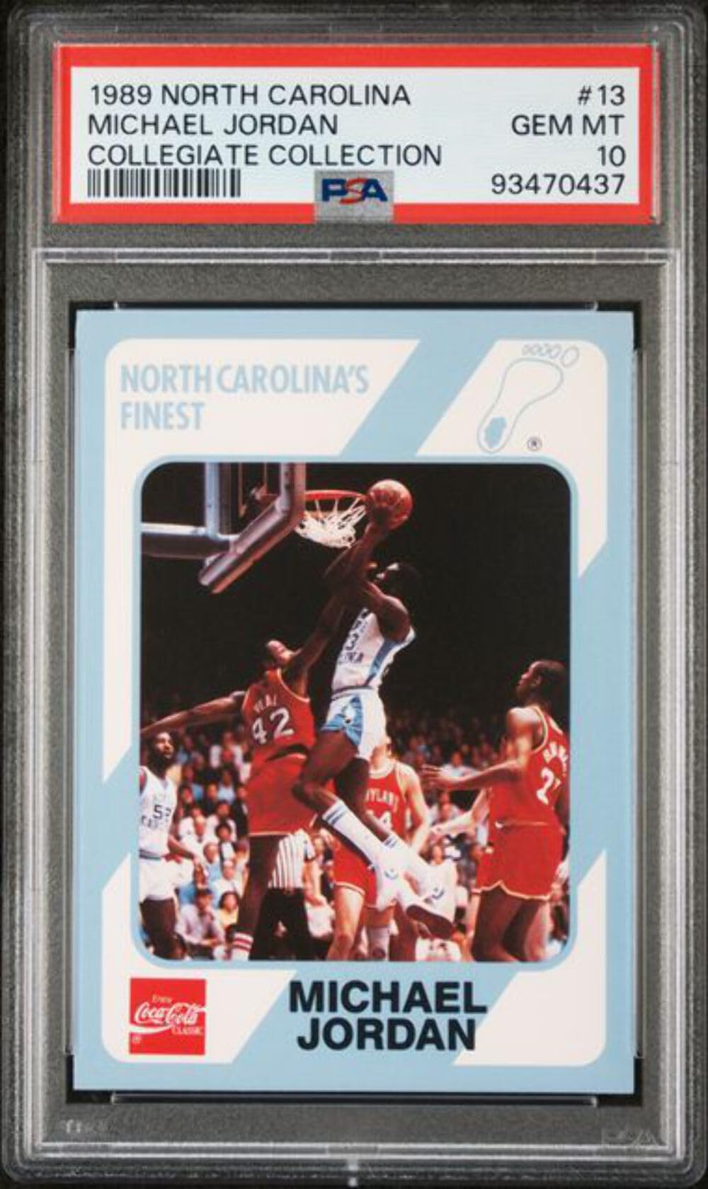 Graded 1989 North Carolina Collegiate Collection Michael Jordan #13 Basketball Card PSA 10 Gem Mint