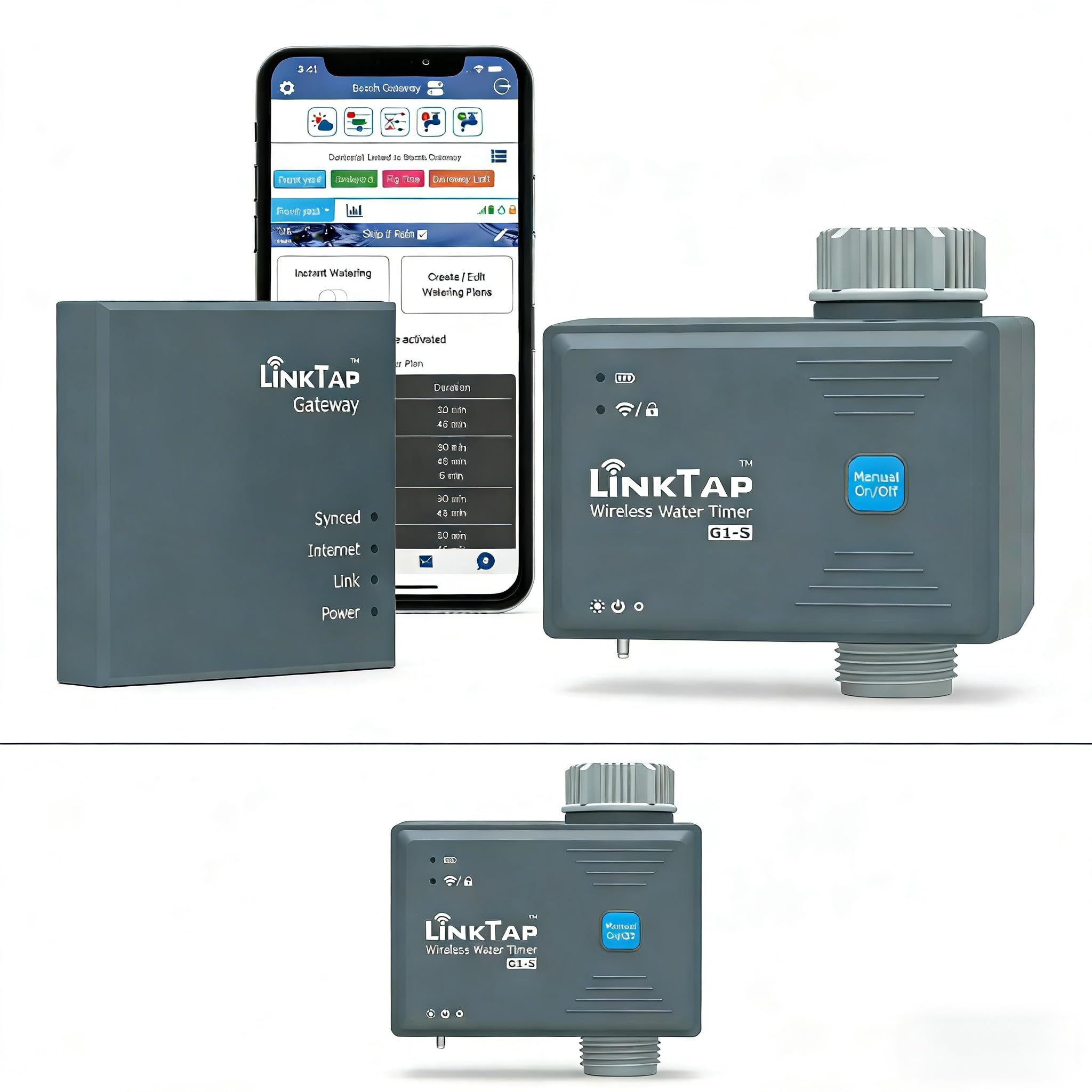 Minuteur d'arrosage connecté météo LinkTap G1S étanche IP66