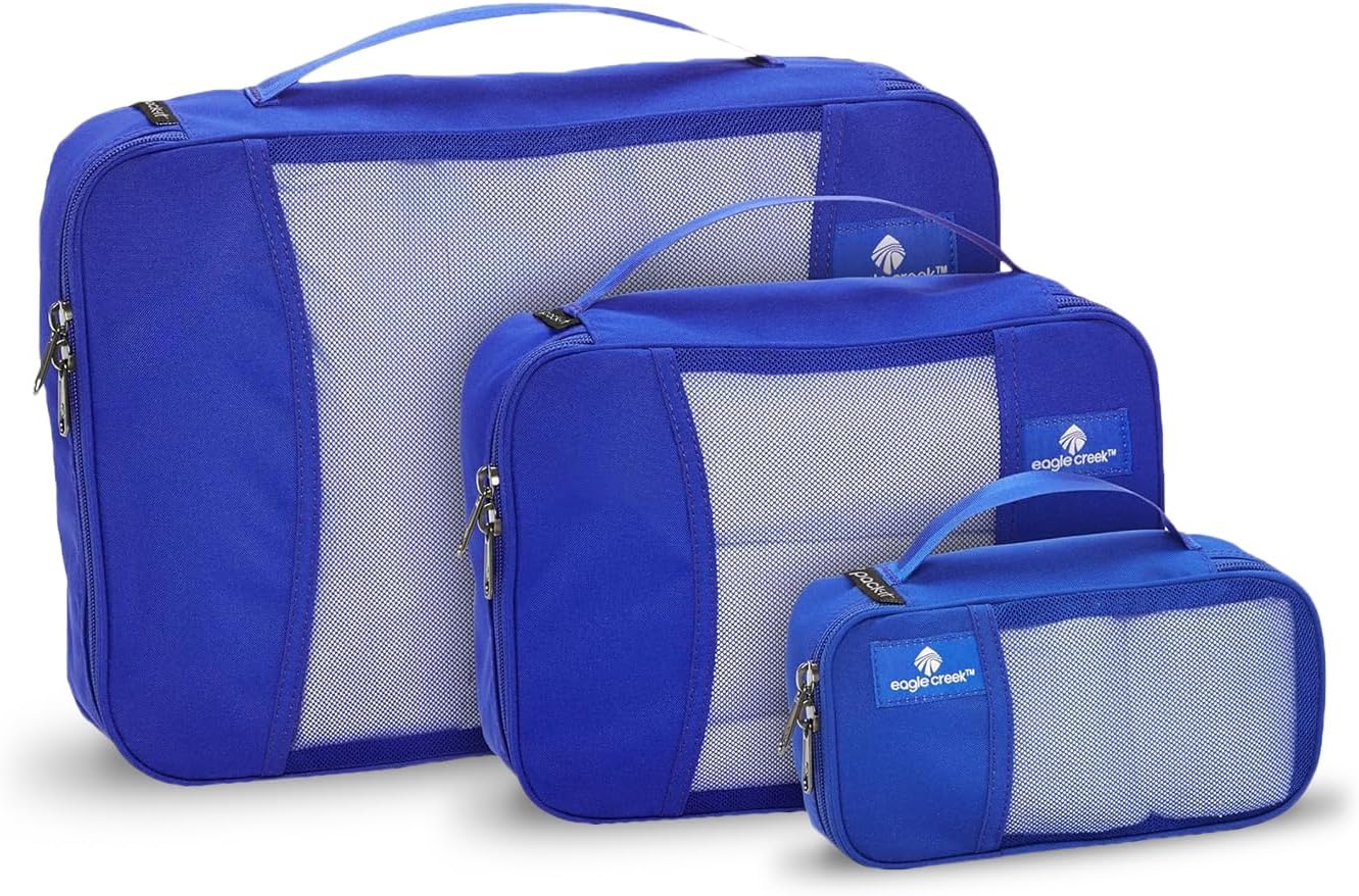 Eagle Creek Pack-It Original Packing Cubes for Travel Set - Durable, Ultra-Lightweight Suitcase Organizer Bags with 2-Way Zippers & Grab Handles, Blue Sea, Set XS/S/M, Pack It