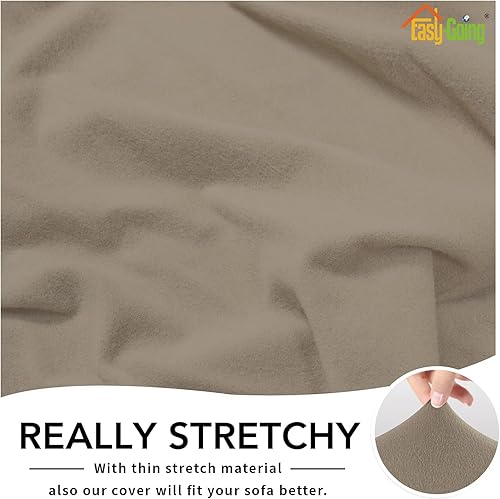 Miniatura 5 de Easy-Going Funda elástica de forro polar para sofá, de elastano, suave, lavable, protector de muebles con espuma antideslizante y parte inferior