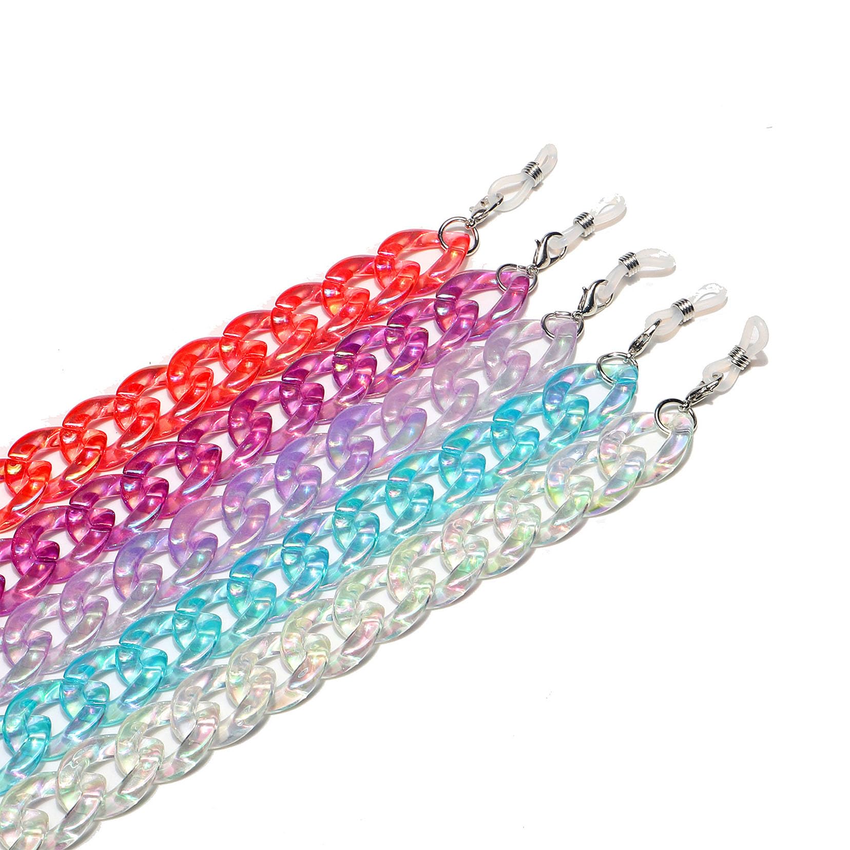 1 X Acrylique Lunettes Chaîne Perles Lanière Pour Fashion Masque Chaîne Lunettes Lanière Lunettes Cadre Visage Rallonge Lunettes cyan