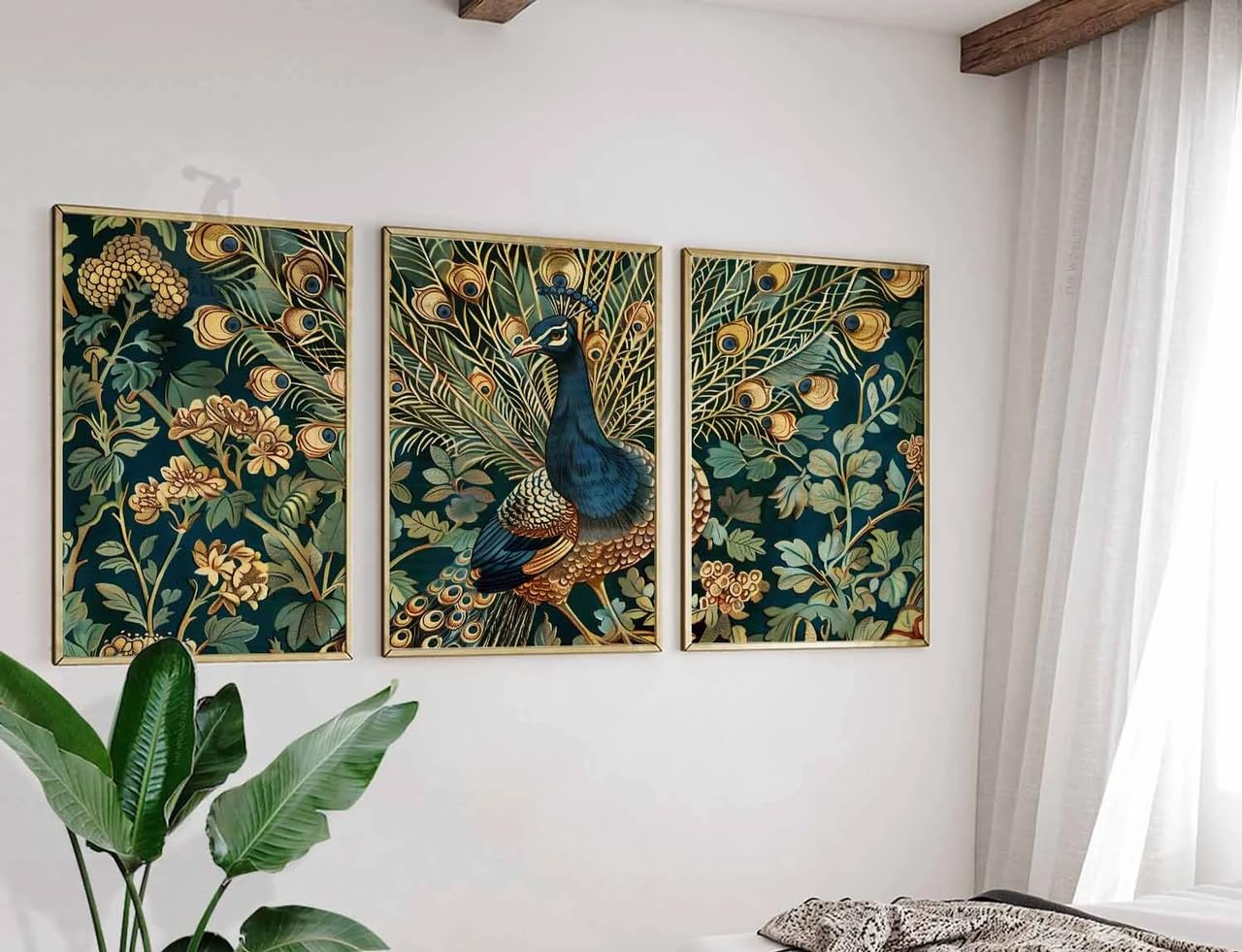 Unicorn Posters A2 POSTER (24/16.5 inch) (60/42cm) - William Morris Set of 3 Prints Peacock Art Botanical Decor Henri Rousseau Tropica