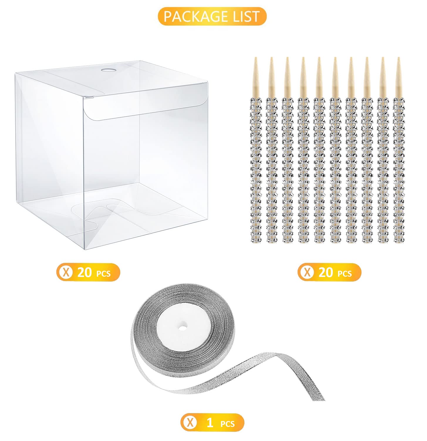 Lot de 20 bâtonnets de bambou en forme de pomme