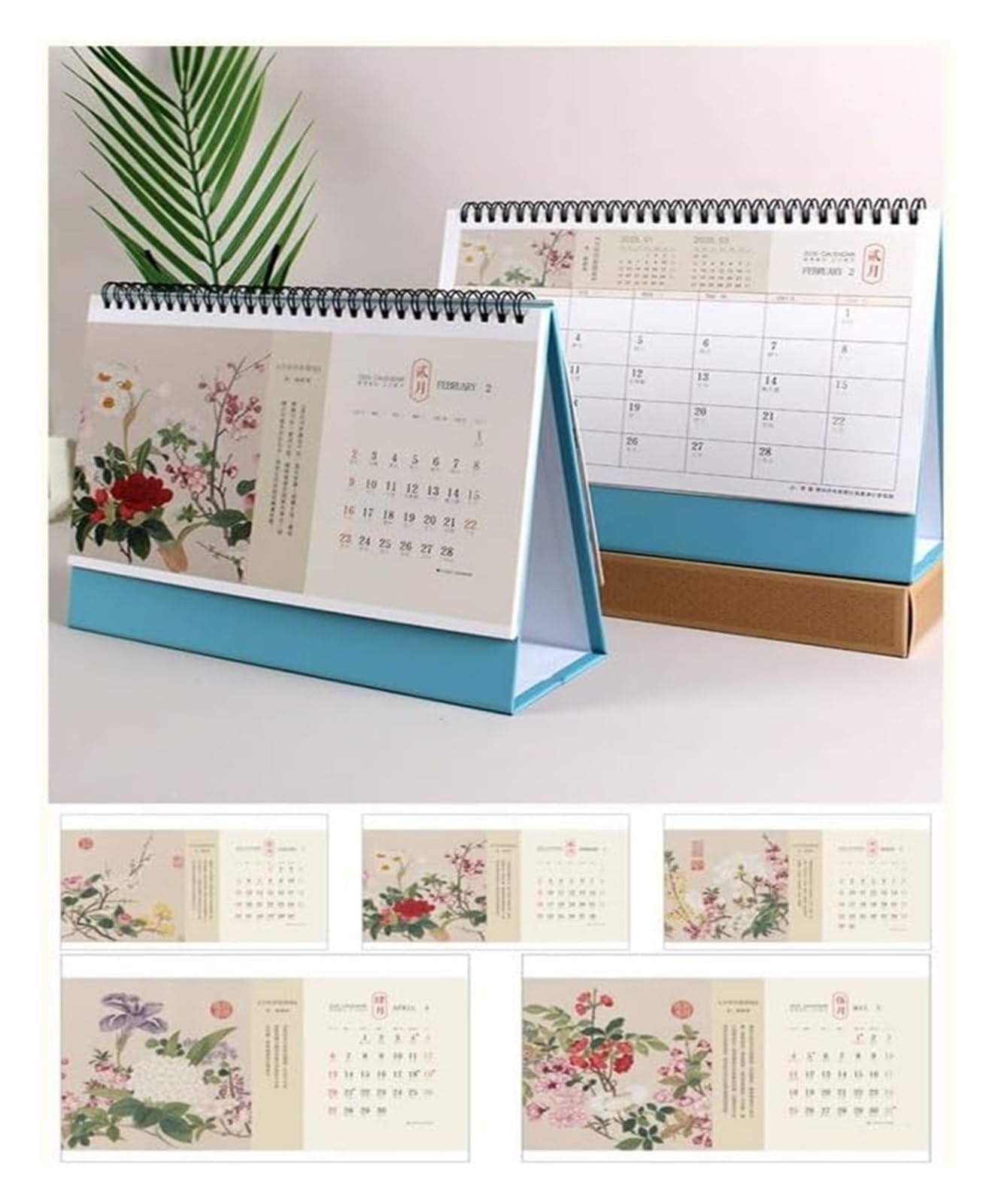 Tischkalender, Tischkalender 2025, Jahr der Schlange, modischer Kunst-Schreibtischkalender im chinesischen Stil, Monatskalender, Planer, Ornament-Kalender