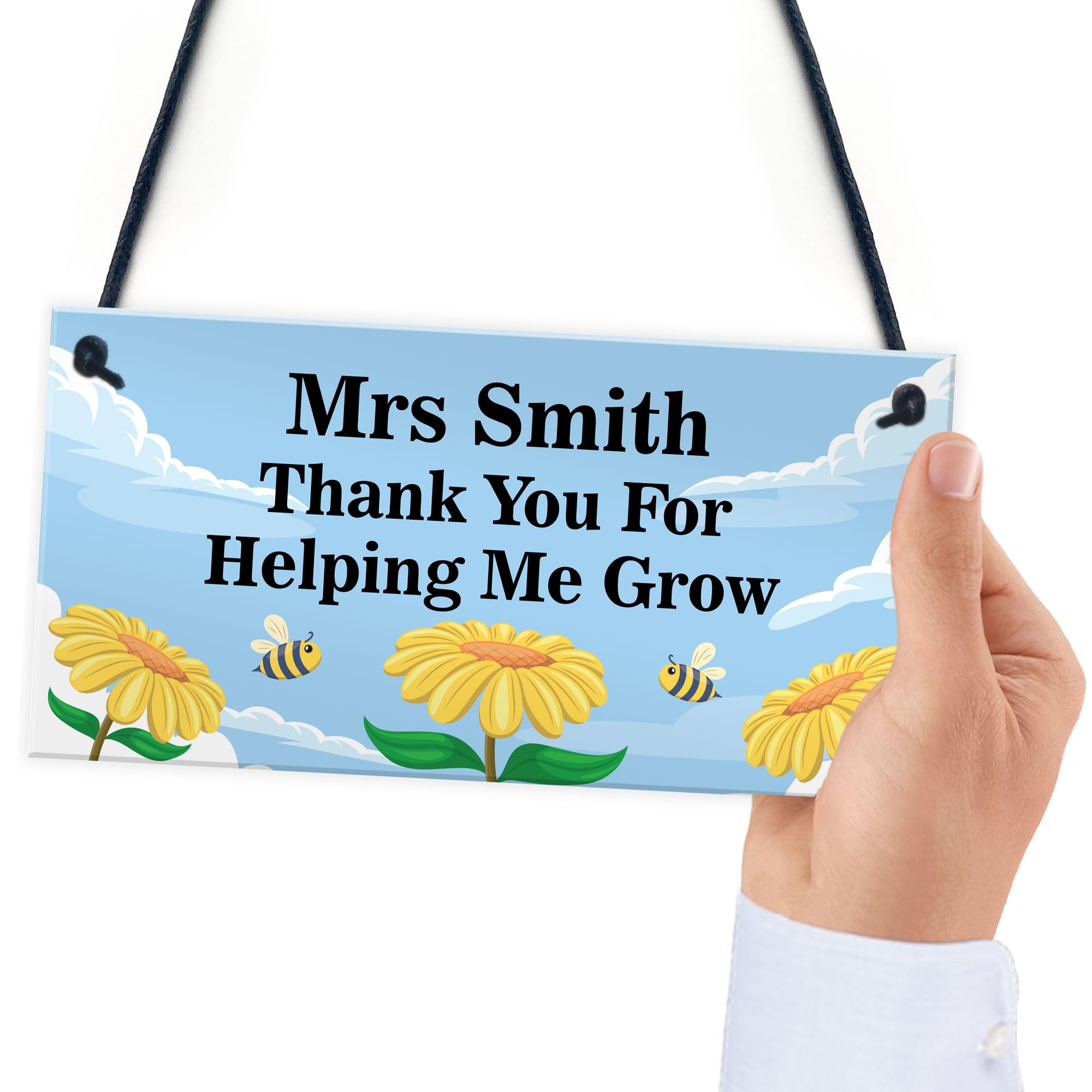 Red Ocean PERSONALISED Teacher Thank You Hanging Sign - Leaving Presents For Nursery Teacher - Teacher Appreciation Gifts - End of Term - Leaving Preschool Gifts