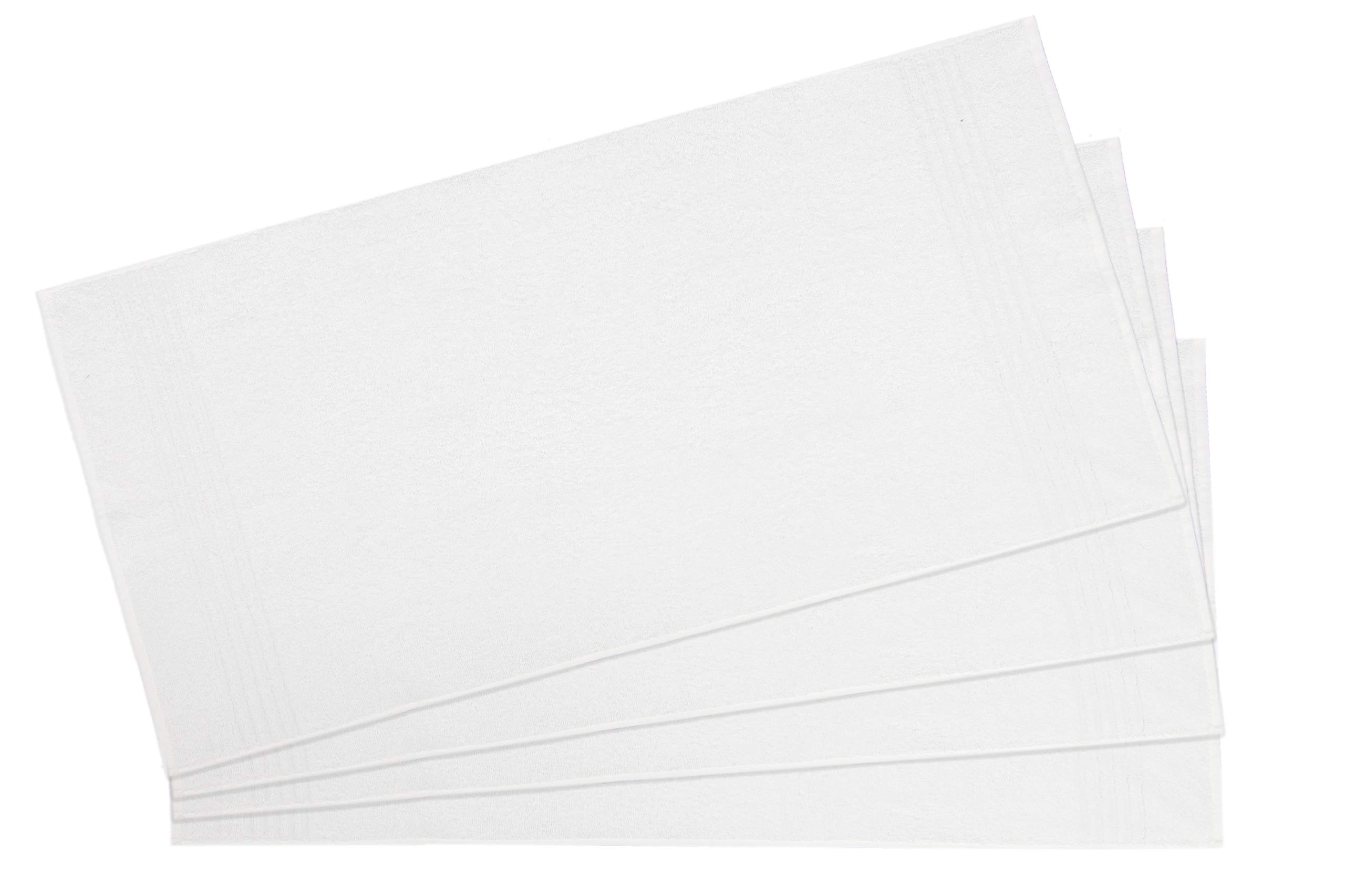 ZOLLNER 4 asciugamani da bagno, teli mani 50x100, bianco - con gancetto - lavabili a 95°C - cotone - qualità d'albergo