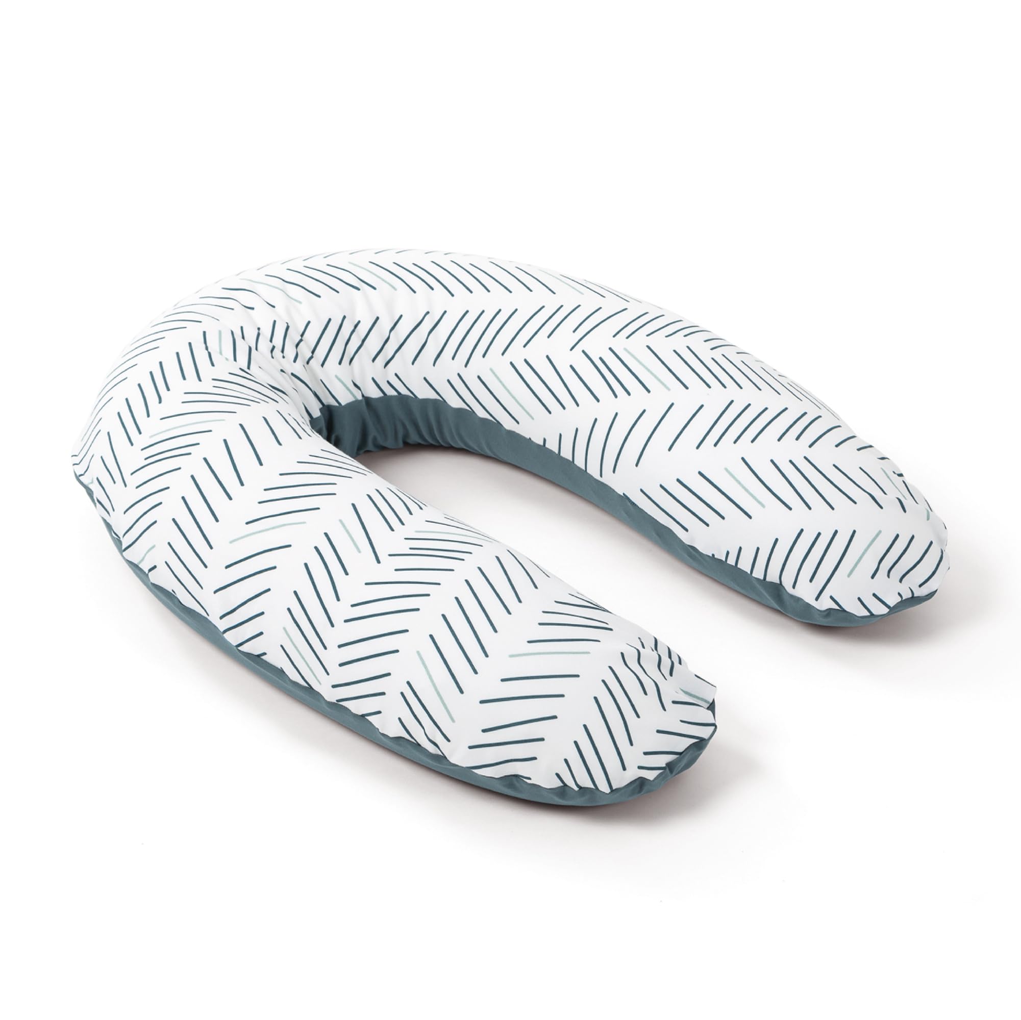 doomoo Coussin de Grossesse & Coussin Allaitement Buddy - Ultra Confort pour Dormir pendant la Grossesse - Soulage dos, jambes & ventre - Housse Bio & Oeko-​Tex, Etnic Petrol