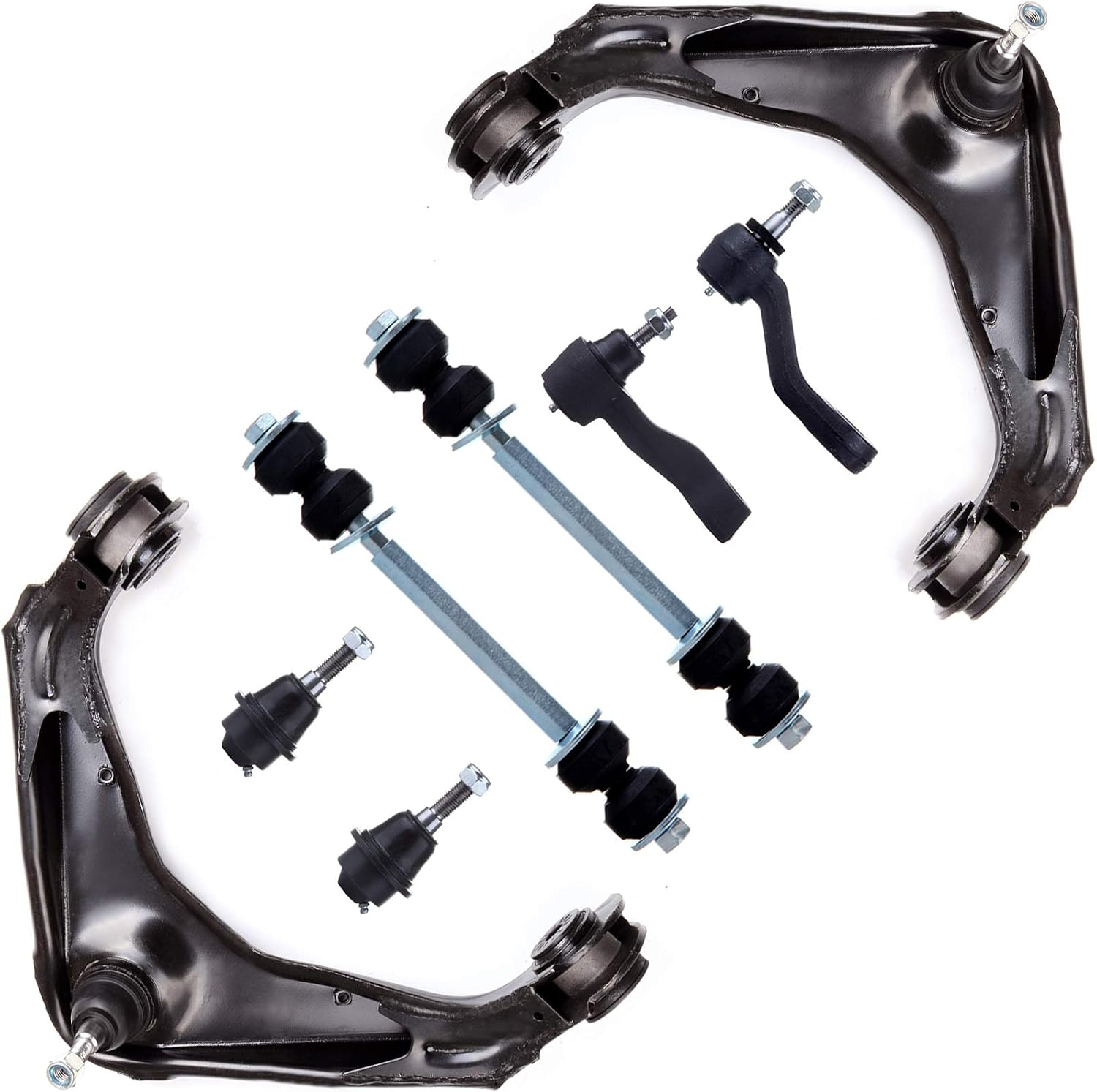ASAPE K6535 Suspension Kit 8pcs - Idler Arm x1, Control Arm x2, Stabilizer Bar Link Kit x2, Ball Joint x2, Pitman Arm x1, Compatible With for Suburban 2500 2001-2010