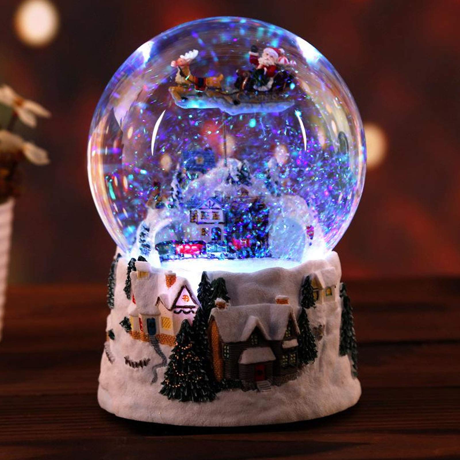 Boule à Neige De Noël Avec Train Lumineux Et Musical : Une Décoration Magique Pour Les Fêtes !
