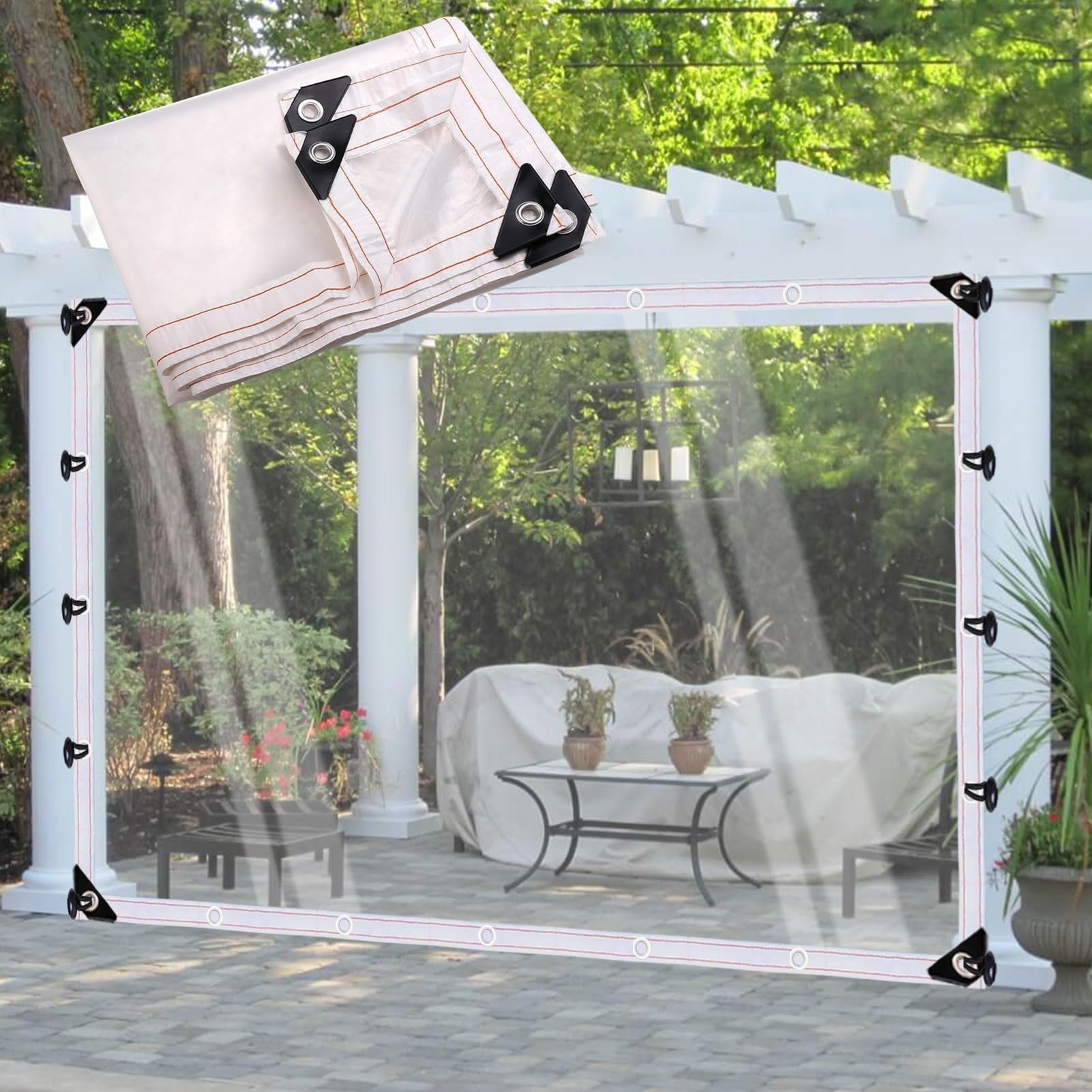 Lona transparente de plástico PE para proteger muebles de exterior del desgaste