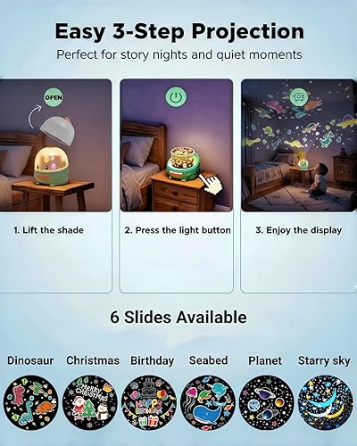 Miniatura 6 de Juguetes de dinosaurio para niños de 3 a 5 años, proyector de dinosaurios, juguetes para bebés de 6 a 12 meses, fiesta de cumpleaños de Navidad