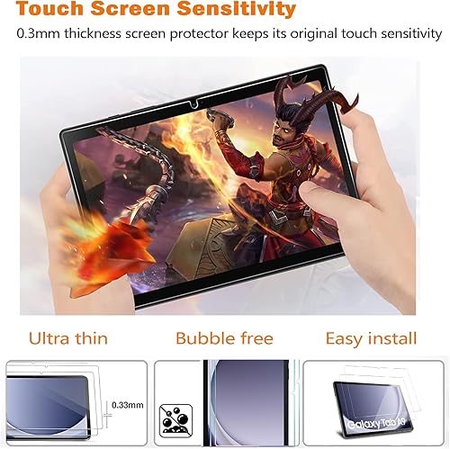 Miniatura 5 de Paquete de 2 Protector de pantalla para Galaxy Tab A9 de 8.7 pulgadas 2023, protector de película de vidrio templado para Samsung Tablet A9 modelo