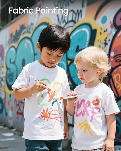 Miniatura 4 de Woomer Marcadores de pintura acrílica para niños, marcadores acrílicos a base de agua, seguros y no tóxicos, suministros de manualidades, juego de